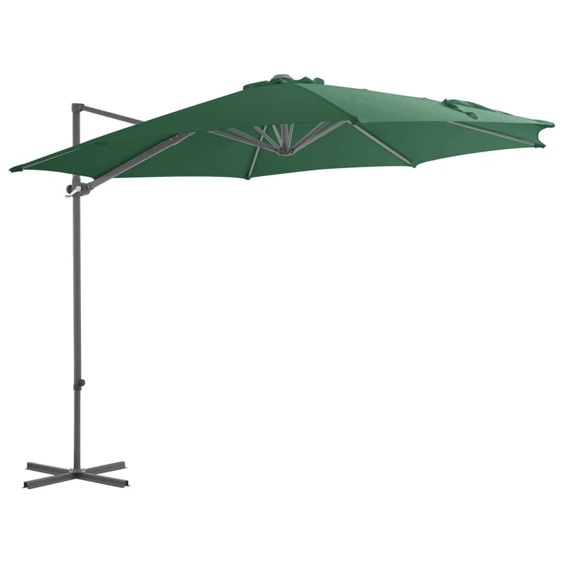 Afbeelding laden in galerijviewer, Vidaxl zweefparasol met stalen paal 300 cm groen

