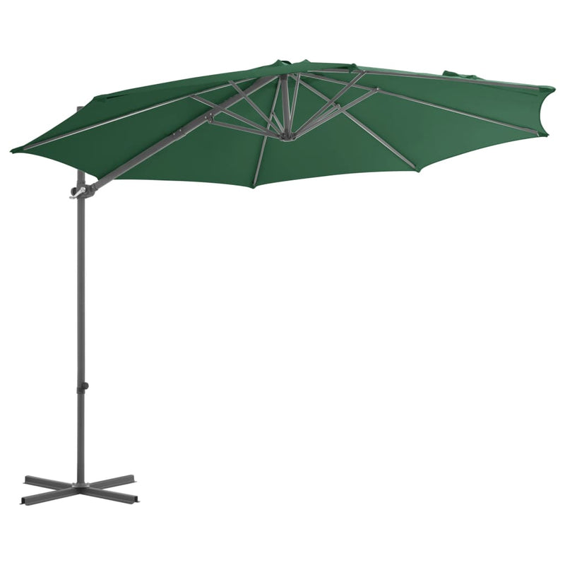 Afbeelding laden in galerijviewer, Vidaxl zweefparasol met stalen paal 300 cm groen
