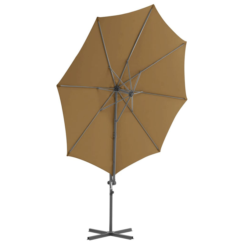 Afbeelding laden in galerijviewer, Vidaxl zweefparasol met stalen paal 300 cm taupe
