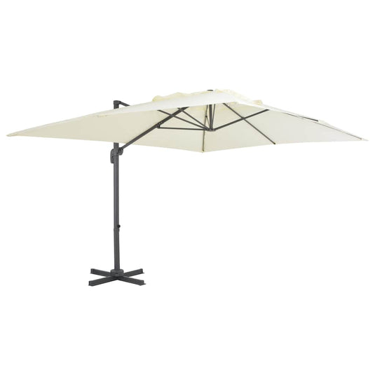Vidaxl zwevende parasol met aluminium paal 400x300 cm zand