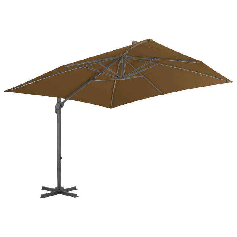 Afbeelding laden in galerijviewer, Vidaxl zweefparasol met aluminium paal 300x300 cm taupe
