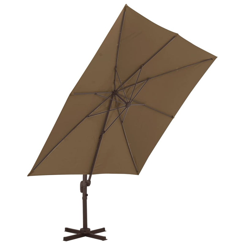 Afbeelding laden in galerijviewer, Vidaxl zweefparasol met aluminium paal 300x300 cm taupe
