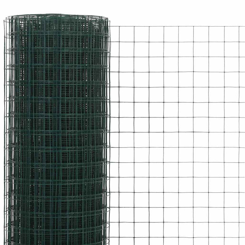 Afbeelding laden in galerijviewer, Vidaxl kippengaas 10x0,5 m staal met pvc coating groen
