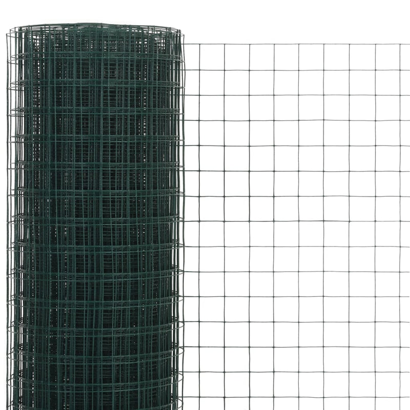 Afbeelding laden in galerijviewer, Vidaxl kippengaas 10x0,5 m staal met pvc coating groen
