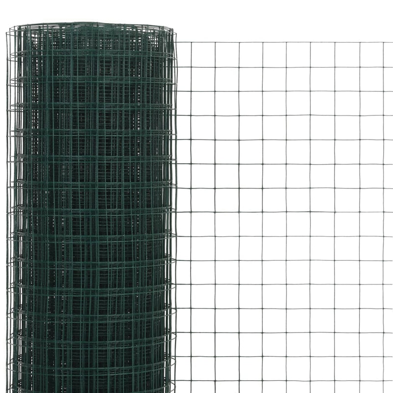 Afbeelding laden in galerijviewer, VidaXL Kippengaas 10x1,5 m staal met PVC coating groen
