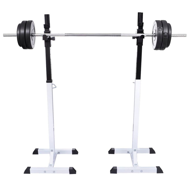 Afbeelding laden in galerijviewer, VidaXL Halter- squatrek met halterset 30,5 kg
