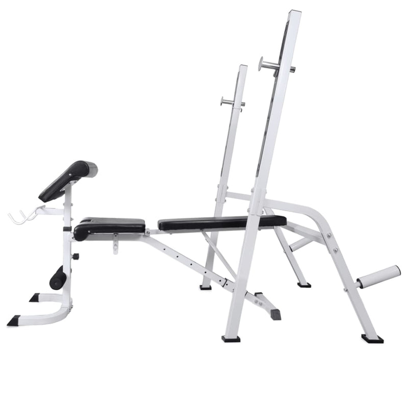 Afbeelding laden in galerijviewer, VidaXL Trainingsbank met gewichtenrek en halterset 60,5 kg
