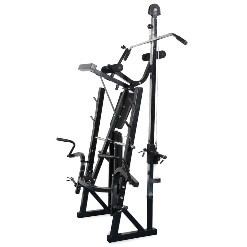 Afbeelding laden in galerijviewer, VidaXL Trainingsbank met gewichtenrek en halterset 30,5 kg
