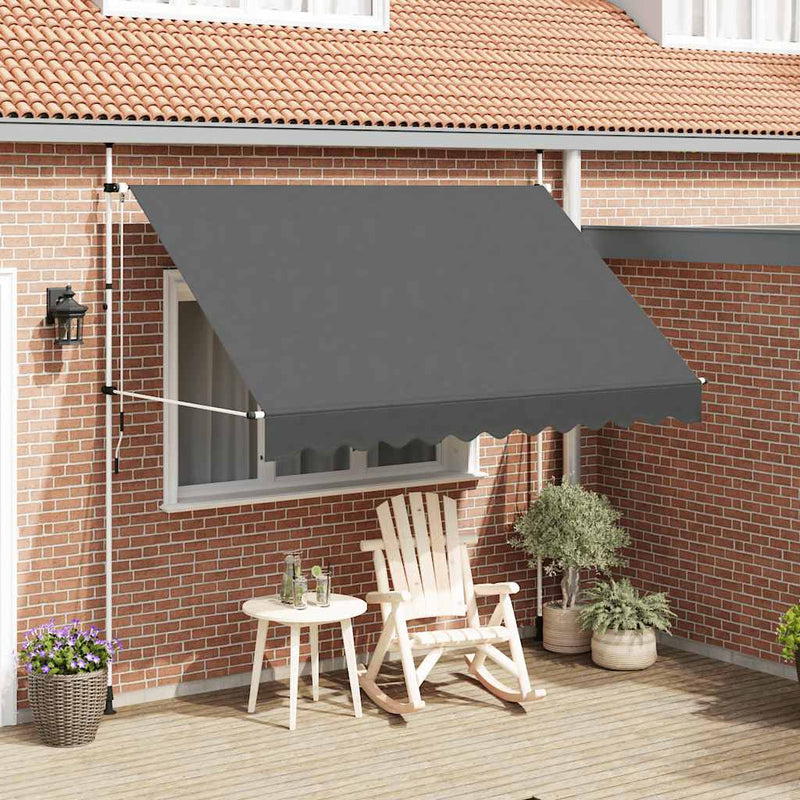 Afbeelding laden in galerijviewer, Vidaxl luifel handmatig uittrekbaar 300 cm antraciet
