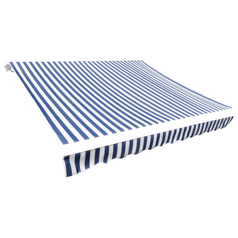 Afbeelding laden in galerijviewer, Vidaxl luifeldoek 350x250 cm canvas blauw en wit
