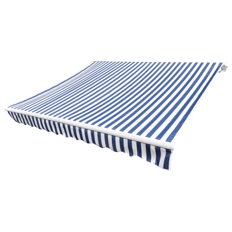 Afbeelding laden in galerijviewer, Vidaxl luifeldoek 350x250 cm canvas blauw en wit
