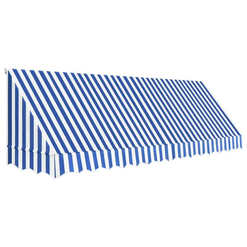 Afbeelding laden in galerijviewer, Vidaxl luifel 400x120 cm blauw en wit
