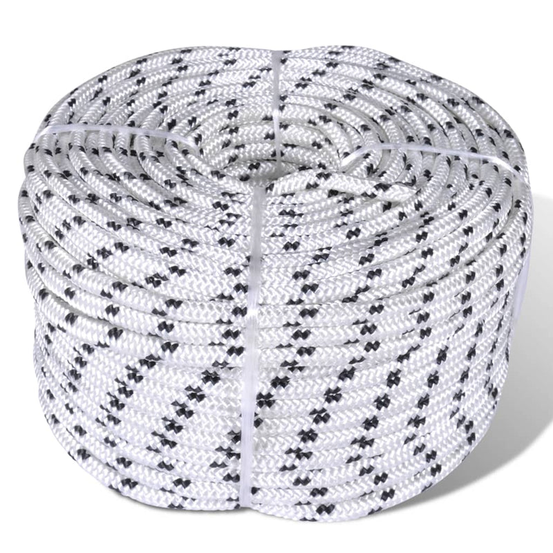 Afbeelding laden in galerijviewer, Vidaxl boottouw gevlochten 8 mm 250 m polyester wit
