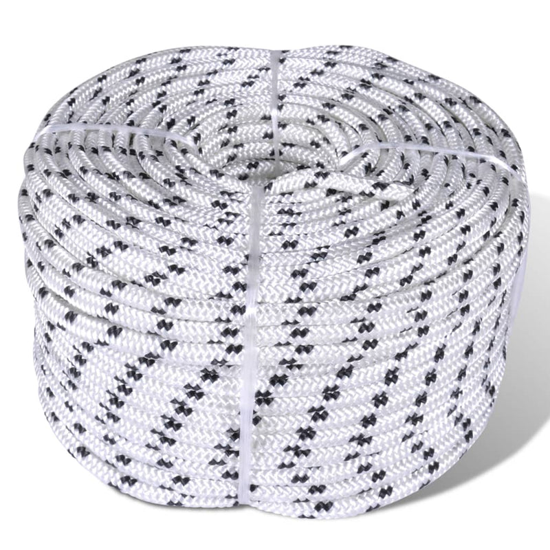Afbeelding laden in galerijviewer, Vidaxl boottouw gevlochten 12 mm 250 m polyester wit
