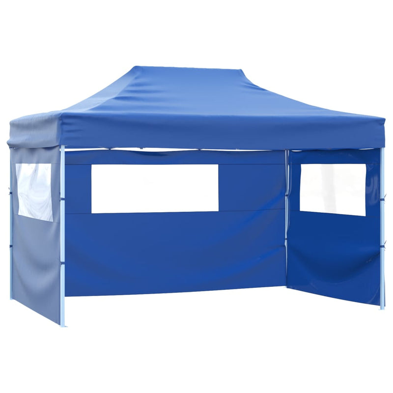 Afbeelding laden in galerijviewer, Vidaxl vouwtent met 3 wanden 3x4,5 m blauw
