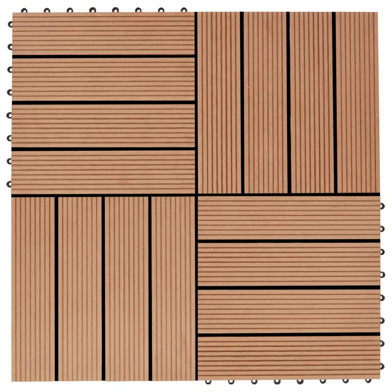Afbeelding laden in galerijviewer, VidaXL Terrastegels 30x30 cm 1 m² HKC teakkleur 11 st
