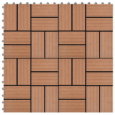 Vidaxl 11 st terrastegel 30x30 cm 1 m² hkc bruin