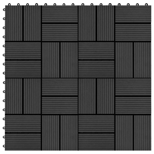 Vidaxl terrastegels 30x30 cm 1 m² hkc zwart 11 st