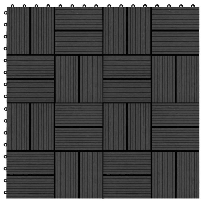 Afbeelding laden in galerijviewer, Vidaxl terrastegels 30x30 cm 1 m² hkc zwart 11 st
