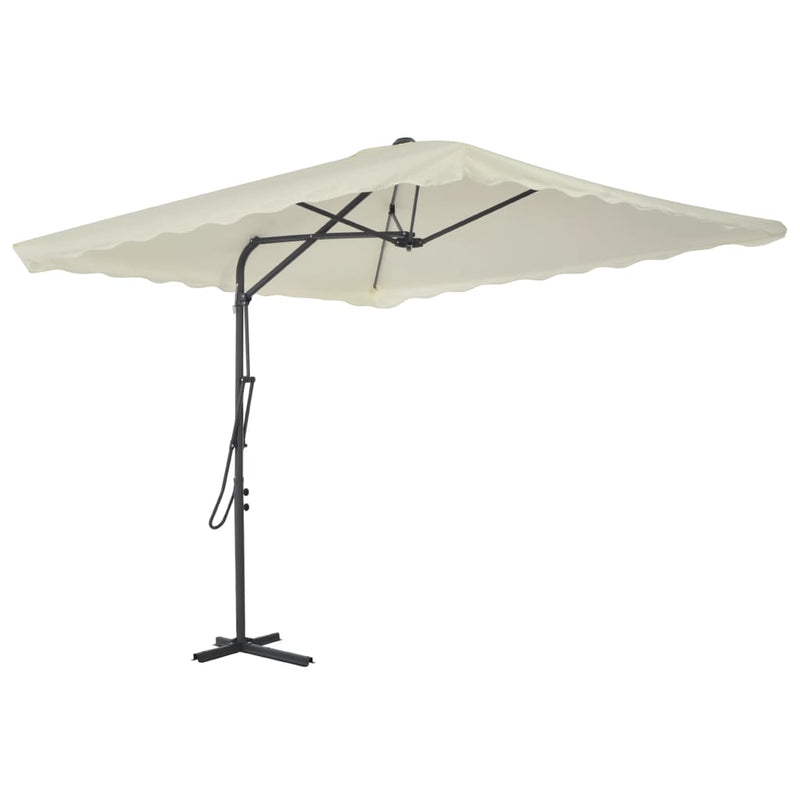 Afbeelding laden in galerijviewer, Vidaxl parasol met stalen paal 250x250 cm zandkleurig

