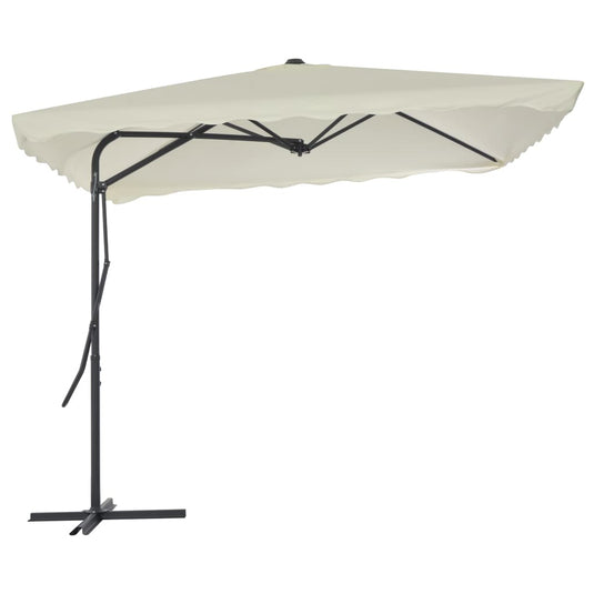 Vidaxl parasol met stalen paal 250x250 cm zandkleurig