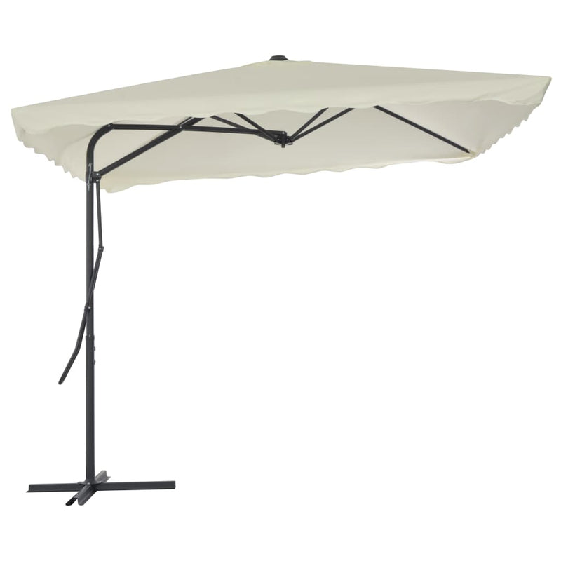 Afbeelding laden in galerijviewer, Vidaxl parasol met stalen paal 250x250 cm zandkleurig
