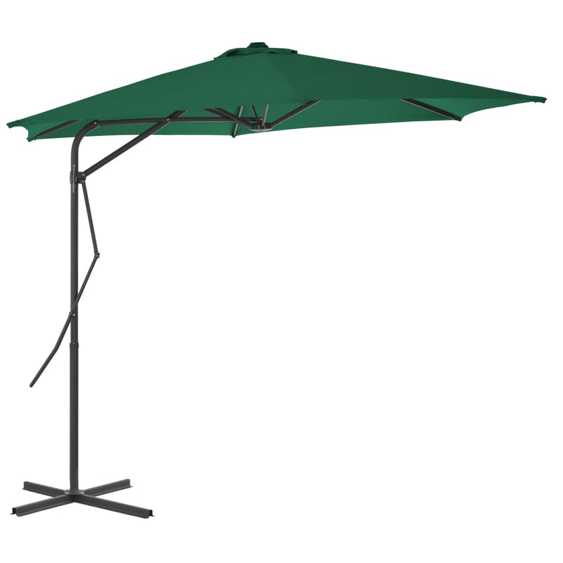 Afbeelding laden in galerijviewer, Vidaxl parasol met stalen paal 300 cm groen
