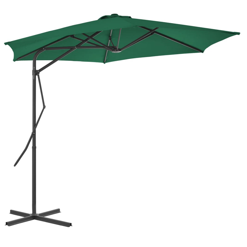 Afbeelding laden in galerijviewer, Vidaxl parasol met stalen paal 300 cm groen
