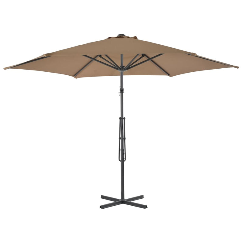 Afbeelding laden in galerijviewer, Vidaxl parasol met stalen paal 300 cm taupe
