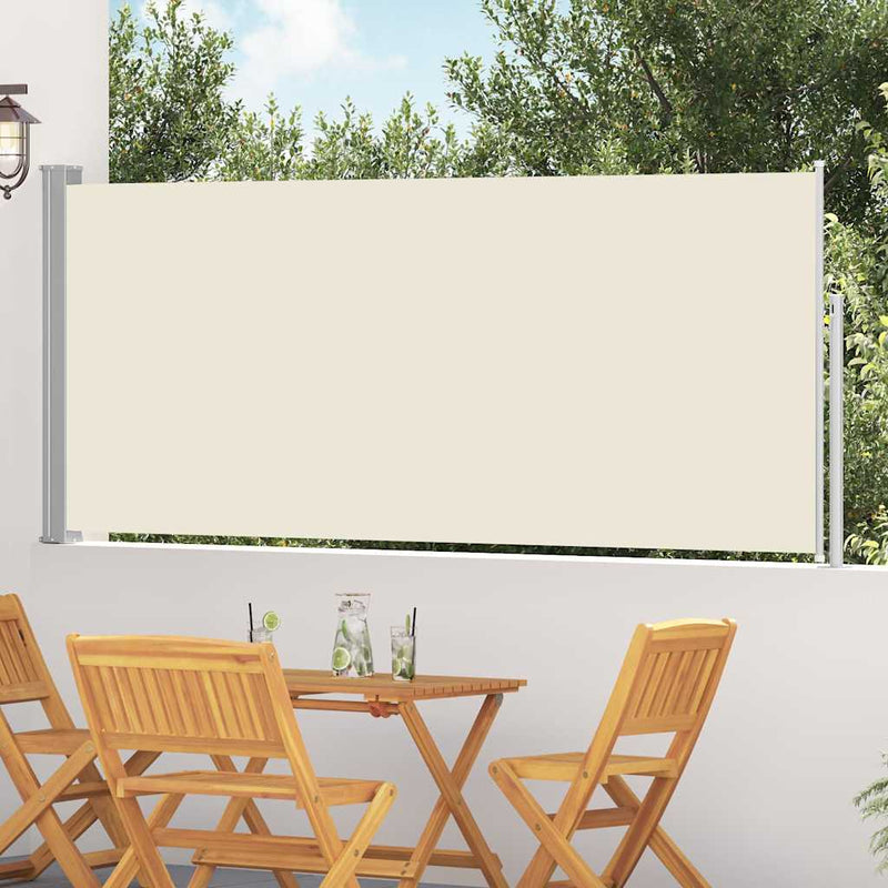 Afbeelding laden in galerijviewer, Vidaxl windscherm uittrekbaar 117x314 cm crème
