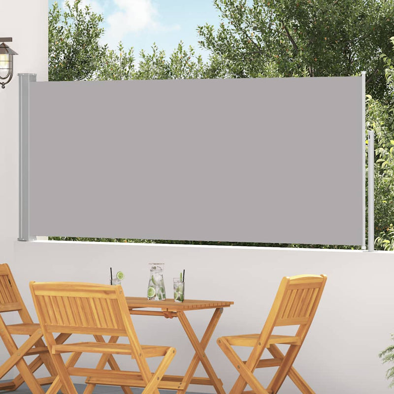 Afbeelding laden in galerijviewer, Vidaxl windscherm uittrekbaar 117x314 cm grijs
