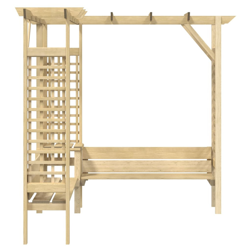 Afbeelding laden in galerijviewer, VidaXL Hoekpergola met bank geïmpregneerd grenenhout
