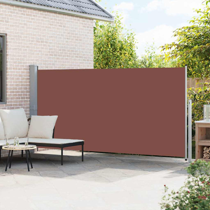 Afbeelding laden in galerijviewer, Vidaxl zijluifel uittrekbaar 160x500 cm bruin
