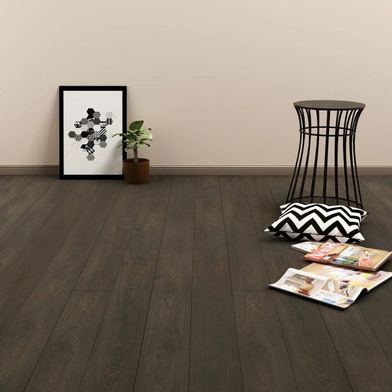 Afbeelding laden in galerijviewer, Vidaxl vloerplanken zelfklevend 4,46 m² 3 mm pvc donkerbruin
