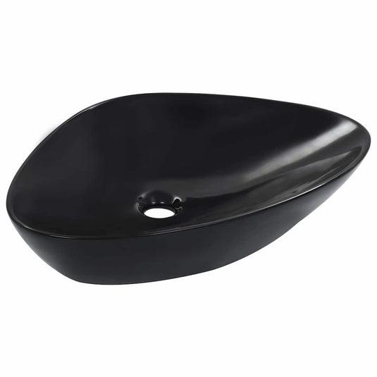 Vidaxl wastafel 58,5x39x14 cm keramiek zwart