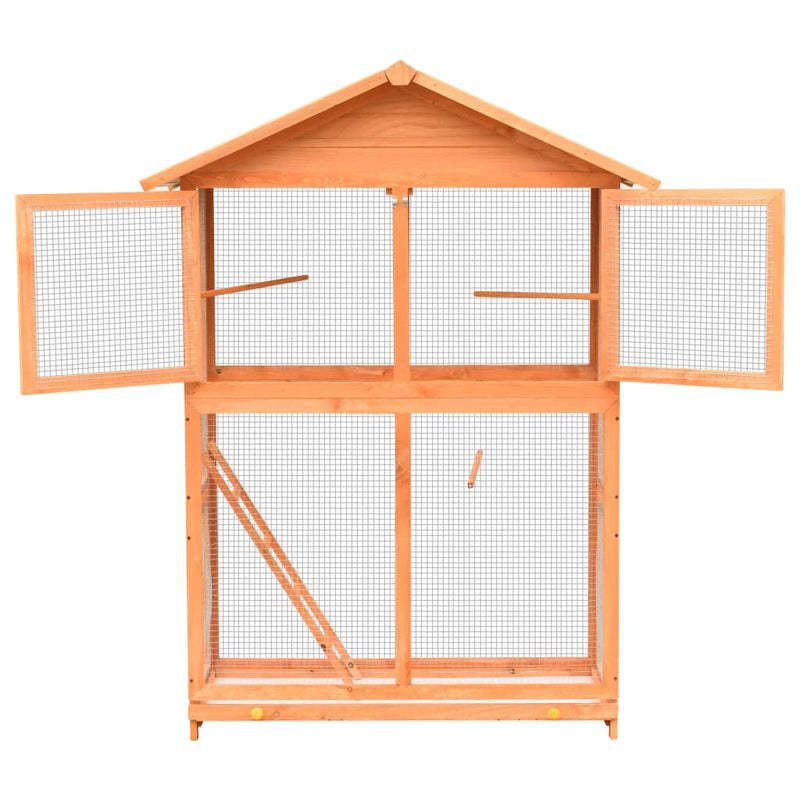 Afbeelding laden in galerijviewer, Vidaxl vogelkooi 125,5x59,5x164 cm massief grenen- en vurenhout
