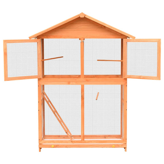 Vidaxl vogelkooi 125,5x59,5x164 cm massief grenen- en vurenhout