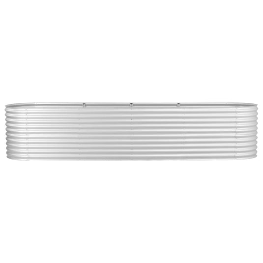 VidaXL Plantenbak verhoogd 400x80x81 cm gegalvaniseerd staal zilver