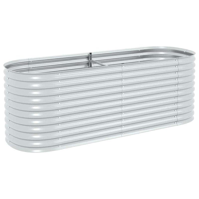 Afbeelding laden in galerijviewer, Vidaxl plantenbak verhoogd 240x80x81 cm gegalvaniseerd staal zilver
