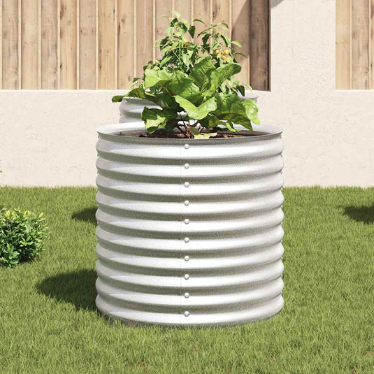 Vidaxl plantenbak verhoogd 80x80x81 cm gegalvaniseerd staal zilver