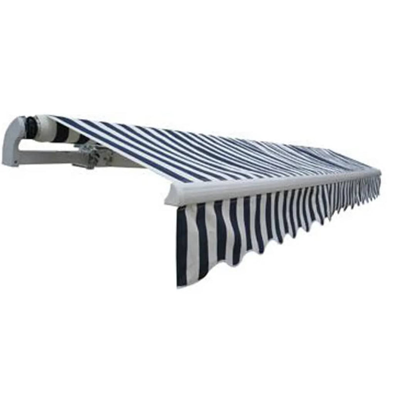 Afbeelding laden in galerijviewer, VidaXL Luifel gemotoriseerd uitschuifbaar 400 cm blauw wit
