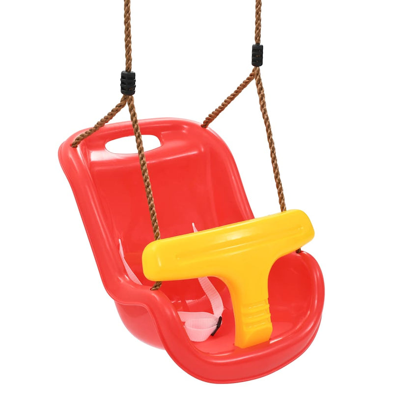 Afbeelding laden in galerijviewer, Vidaxl babyschommel met veiligheidsgordel pp rood
