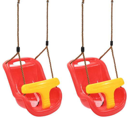 VidaXL Babyschommels 2 st met veiligheidsgordel PP rood