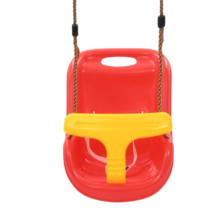 Afbeelding laden in galerijviewer, VidaXL Babyschommels 2 st met veiligheidsgordel PP rood
