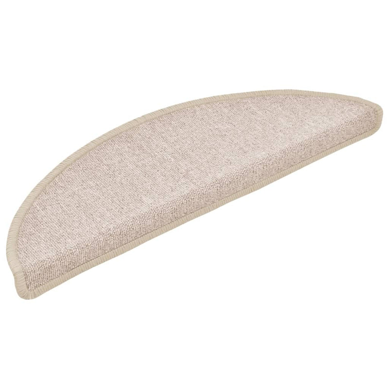 Afbeelding laden in galerijviewer, Vidaxl trapmatten 15 st 56x17x3 cm taupe halfrond
