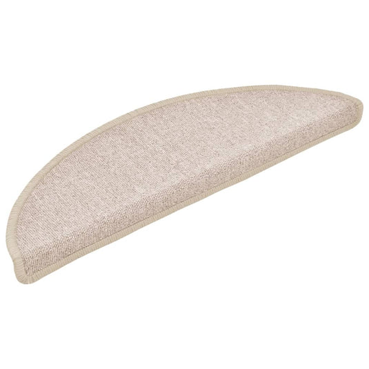 Vidaxl trapmatten 15 st 56x17x3 cm taupe halfrond