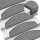 Vidaxl trapmatten 15 st 65x24x4 cm donkergrijs halfrond groot