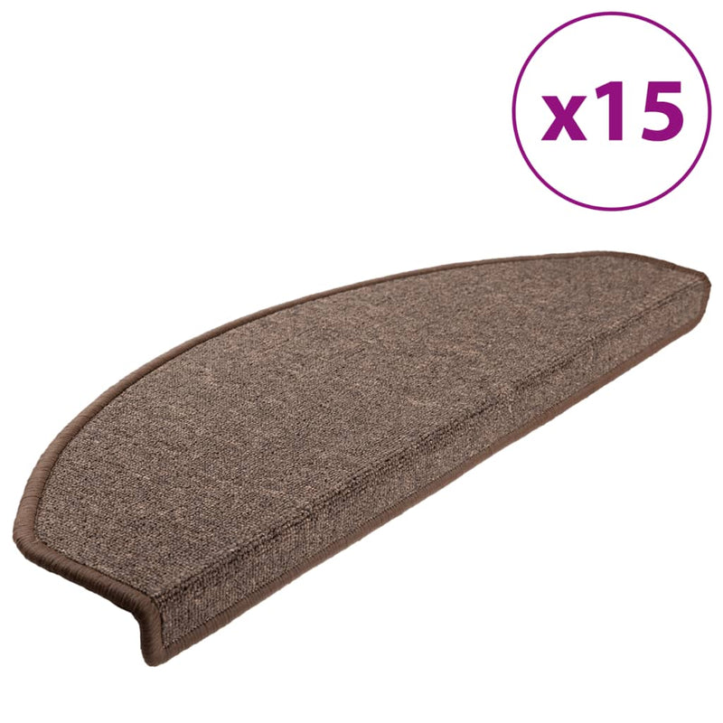 Afbeelding laden in galerijviewer, Vidaxl trapmatten 15 st 65x24x4 cm koffiebruin halfrond groot

