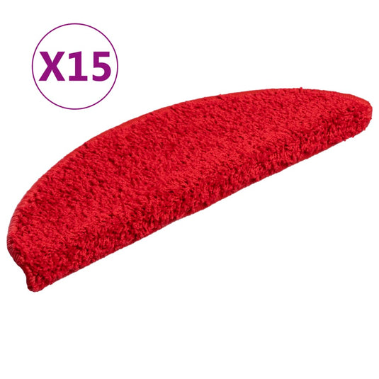 Vidaxl trapmatten 15 st 56x17x3 cm rood halfrond