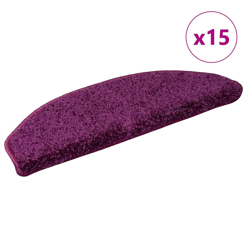 Afbeelding laden in galerijviewer, Vidaxl trapmatten 15 st 65x21x4 cm violet halfrond groot
